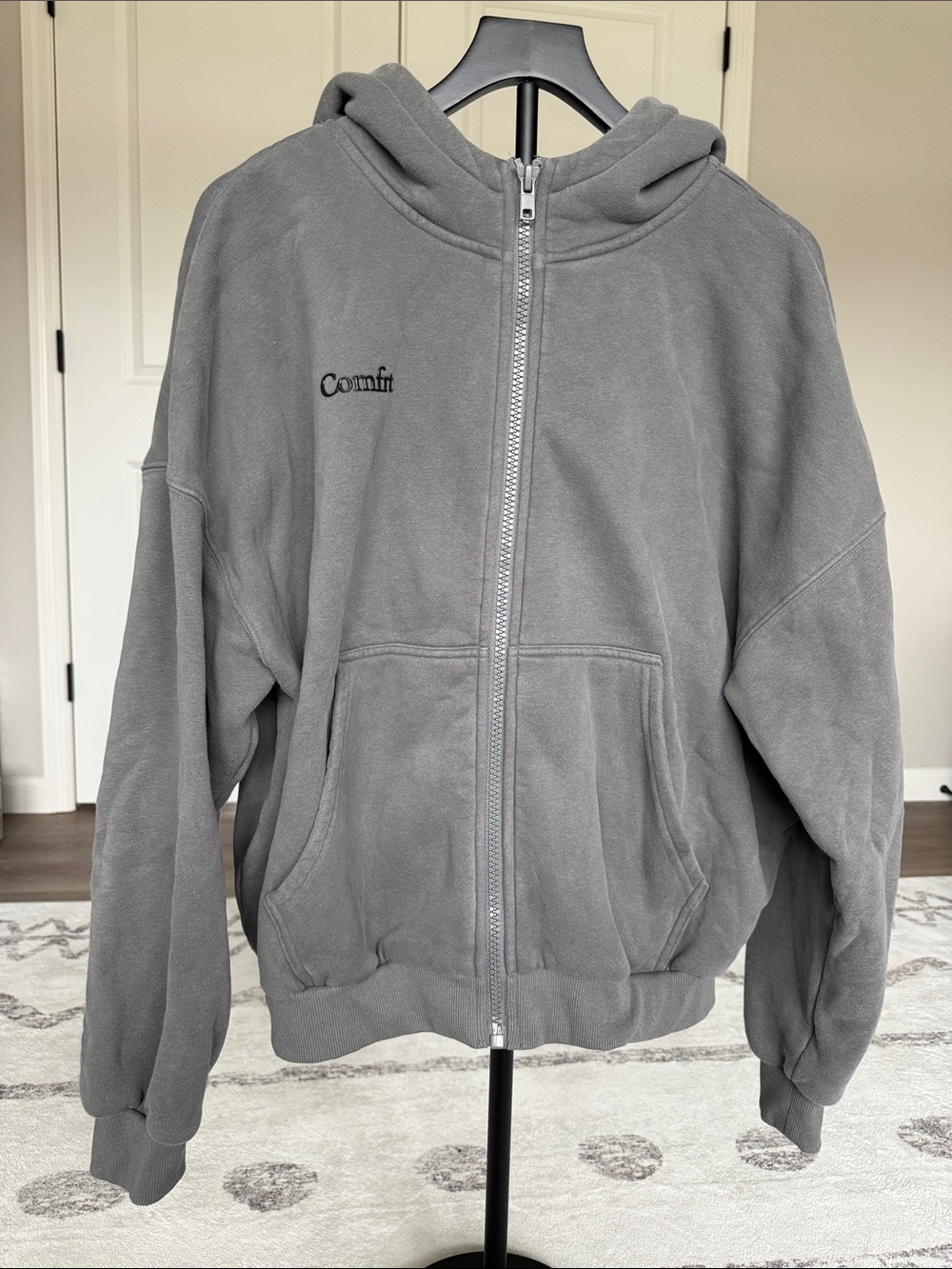 Comfrt Gray Zip-Up Hoodie Jacket